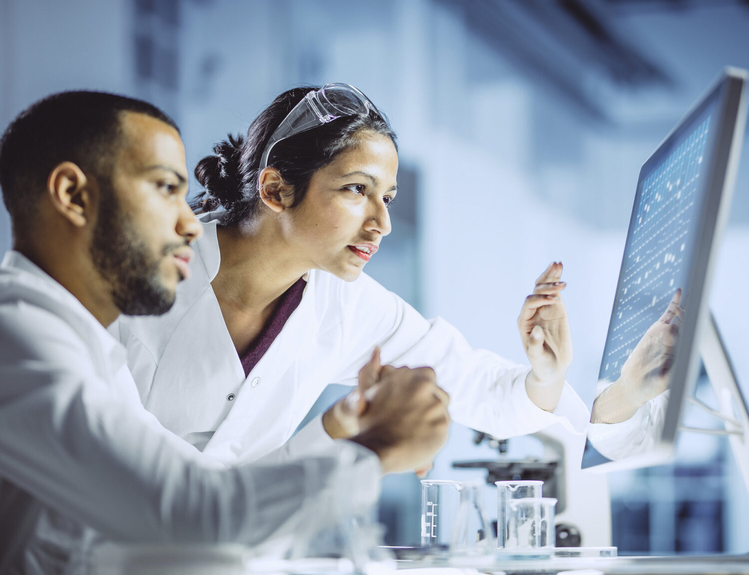 People working on a computer